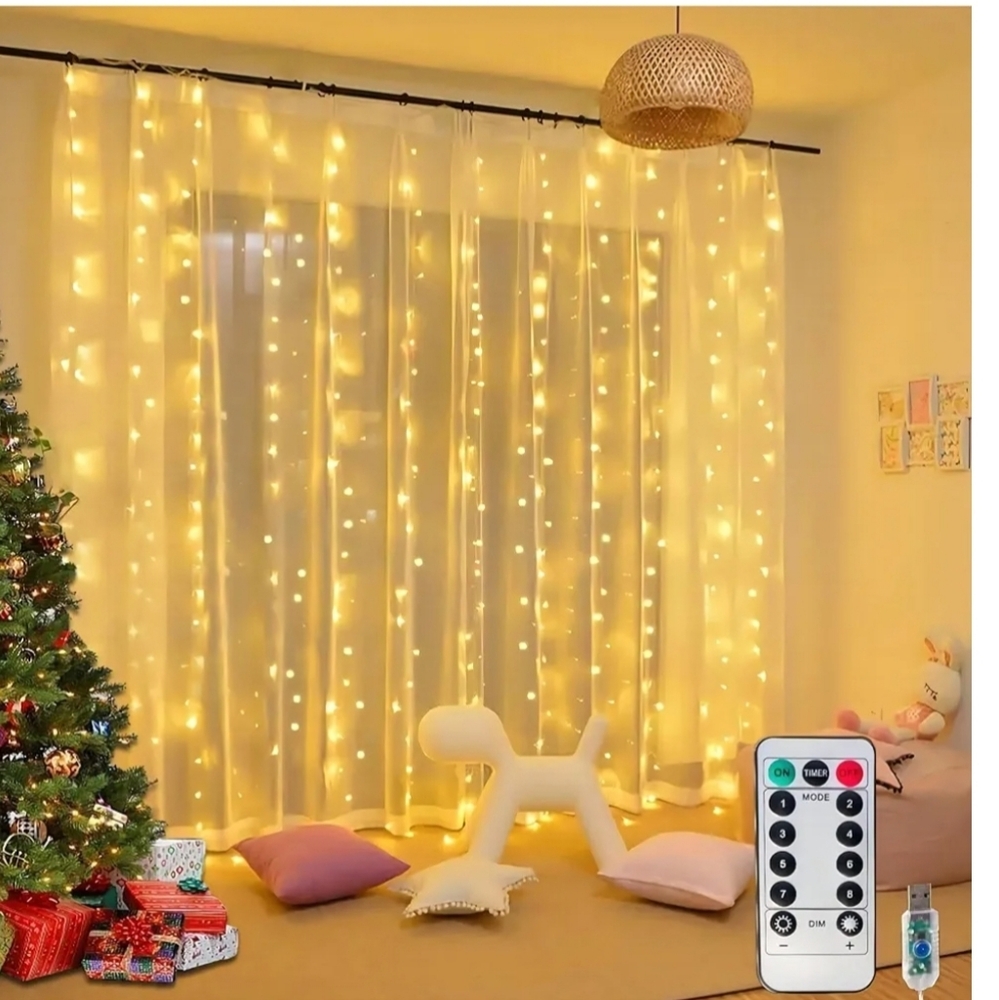 *Brand New*Curtain Fairy String Lights, 300 LED Dimmable Fairy Curtain Lights